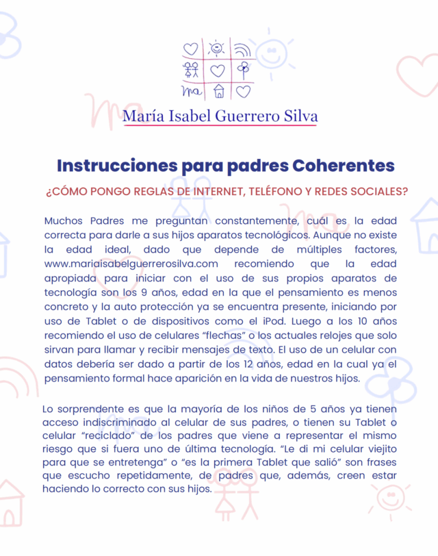 cartilla de uso de tecnología para padres coherentes